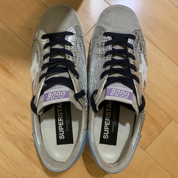 GOLDEN GOOSE SUPERSTAR SILVER LAMINATED COCCO - Picture 9 of 11